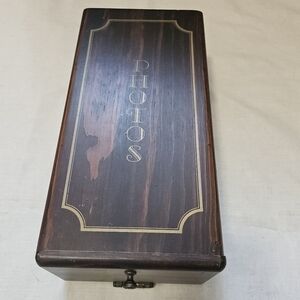 Vtg Wooden Photo Organizer